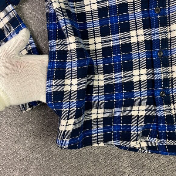 Orvis Flannel Shirt Jacket Shacket Men's XL Blue Plaid Check Cotton - Picture 3 of 12